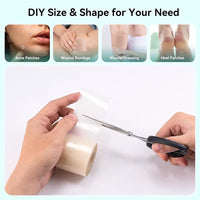 Hydrocolloid Roll for Wound Care Hydrocolloid Patch Bandages with Self-Adhesive, Bed Sore Bandages, Highly Absorbent