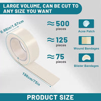 Hydrocolloid Roll for Wound Care Hydrocolloid Patch Bandages with Self-Adhesive, Bed Sore Bandages, Highly Absorbent